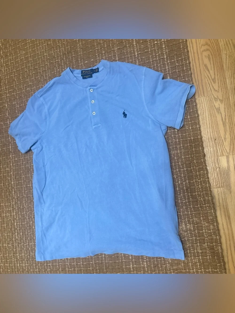Polo by Ralph Lauren Sky Blue Henley Short Sleeve Shirt